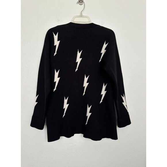 Sandro Juste Lightning Bolt Open Front Blazer Beaded Black Grunge Women's Size 2 - Picture 7 of 10